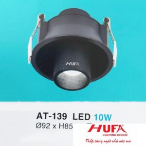 Đèn âm trần tròn vỏ đen Ø92 x H85-LED 10W