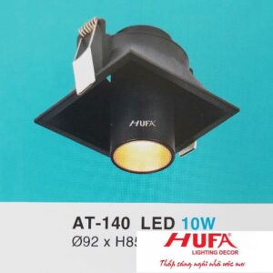 Đèn âm trần vuông vỏ đen Ø92 x H85-LED 10W