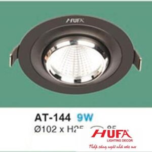 Đèn âm trần downlight Ø102 x H25, khoét lỗ: Ø85 - 9W vỏ đen