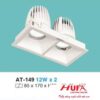 Đèn âm trần chiếu điểm vuông Ø85 x 170 x H95, khoét lỗ: Ø75 x 150 - 12W x 2 vỏ trắng