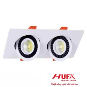 Đèn downlight âm trần hợp kim nhôm cao cấp L230*W120*H30-7W*2, khoét lỗ L190 x W95