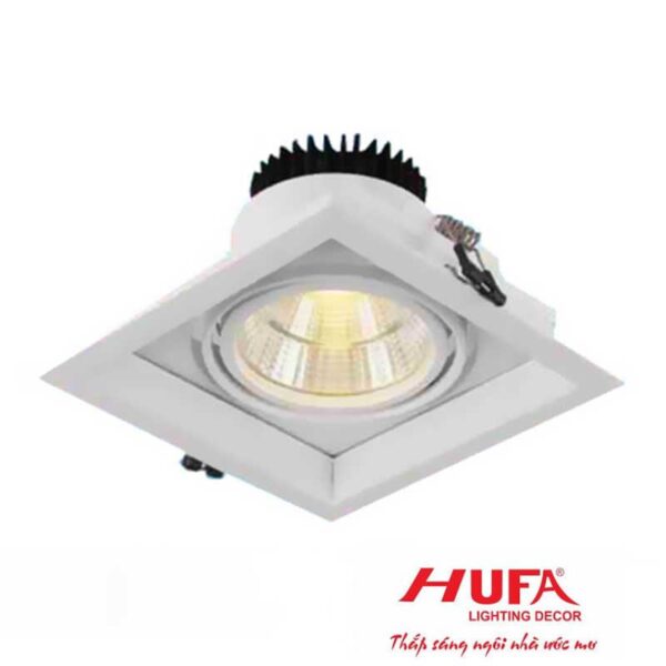 Đèn downlight âm trần hợp kim nhôm cao cấp trắng vuông Ø150*H150-10W, khoét lỗ Ø115