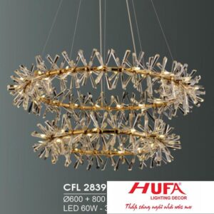 Đèn chùm pha lê Hufa Ø600+800*H1000 - LED 60W - 3000K