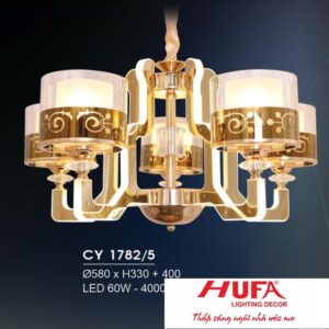 Đèn chùm Ý Hufa Ø580*H330 + 400 - LED 60W, ánh sáng vàng (4000K)