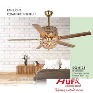 Đèn quạt Hufa Ø1300*H500, 5 cánh quạt kim loại, CS quạt 65W