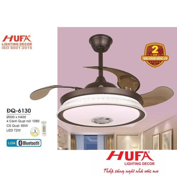 Đèn quạt Hufa Ø500*H400, 4 cánh quạt mở 1080, CS quạt 65W