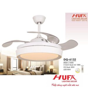 Đèn quạt Hufa Ø500*H400, 4 cánh quạt mở 1080, CS quạt 65W