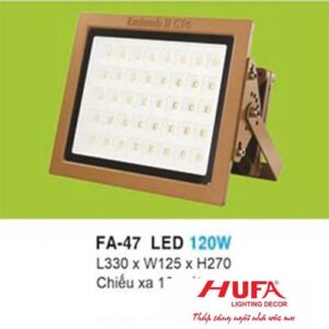 Đèn pha led 120W - L330*W125*H270, ánh sáng trắng, vàng, chiếu xa 10 mét