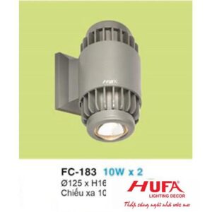 Đèn led gắn tường ngoài trời Ø125*H160-10W*2, chiếu xa 10m, Ánh sáng vàng