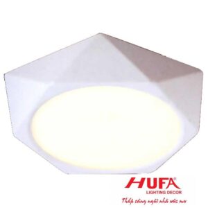 Đèn downlight ốp nổi hợp kim nhôm cao cấp 12W vỏ màu trắng lục giác Ø170*H40, 3 chế độ ánh sáng