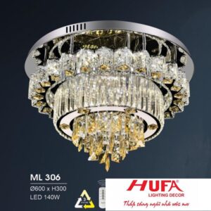 Đèn mâm led trang trí Hufa Ø600*H300 - LED 140W, ánh sáng 3 chế độ