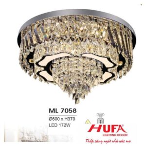 Đèn mâm led trang trí Hufa Ø600*H370 - LED 172W, ánh sáng 3 chế độ