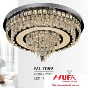 Đèn mâm led trang trí Hufa Ø600*H340 - LED 172W, ánh sáng 3 chế độ