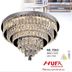 Đèn mâm led trang trí Hufa Ø600*H370 - LED 172W, ánh sáng 3 chế độ