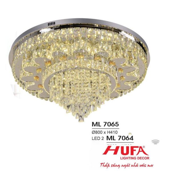 Đèn mâm led trang trí Hufa Ø800*H410 - LED 200W, ánh sáng 3 chế độ