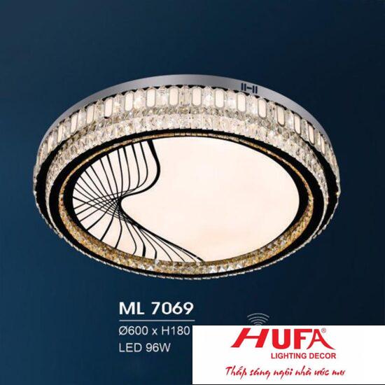 Đèn mâm led trang trí Hufa Ø600*H180 - LED 96W, ánh sáng 3 chế độ