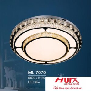 Đèn mâm led trang trí Hufa Ø600*H180 - LED 96W, ánh sáng 3 chế độ