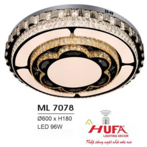 Đèn mâm led trang trí Hufa Ø600*H180 - LED 96W, ánh sáng 3 chế độ