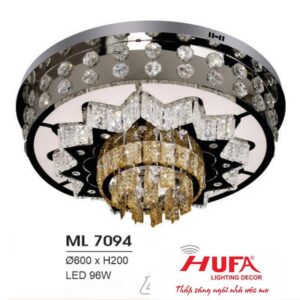 Đèn mâm led trang trí Hufa Ø600*H200 - LED 60W, ánh sáng 3 chế độ