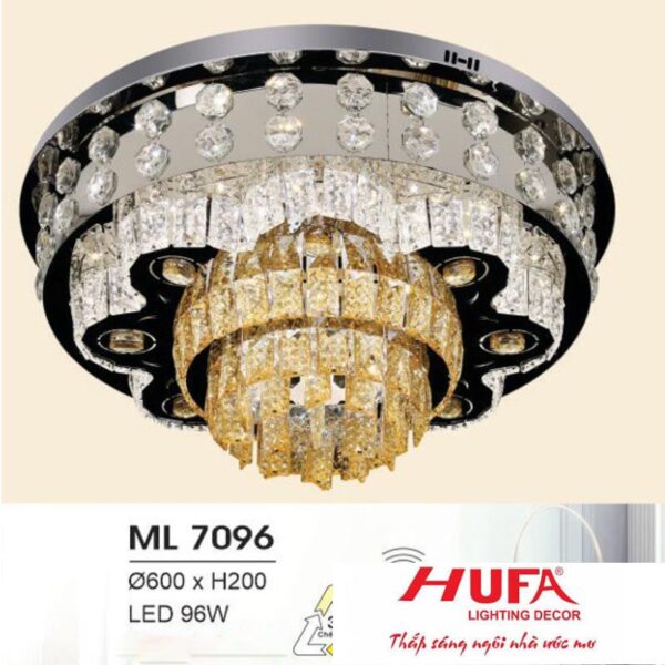 Đèn mâm led trang trí Hufa Ø500*H150 - LED 60W, ánh sáng 3 chế độ