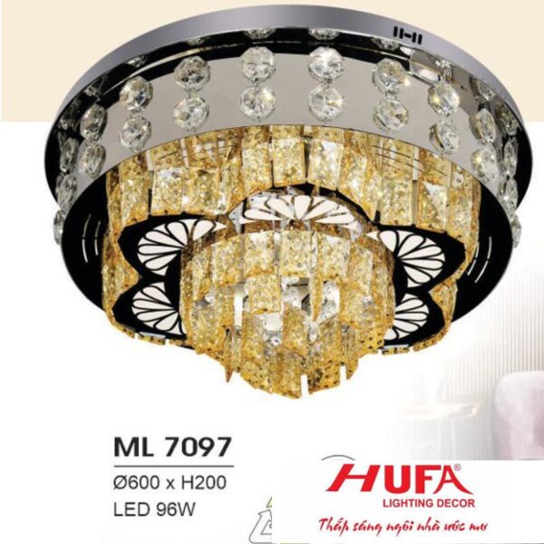 Đèn mâm led trang trí Hufa Ø500*H150 - LED 60W, ánh sáng 3 chế độ