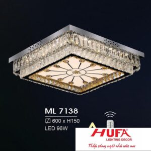 Đèn mâm vuông led trang trí Hufa Ø600*H150 - LED 96W, ánh sáng 3 chế độ