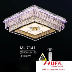 Đèn mâm vuông led trang trí Hufa Ø500*H150 - LED 69W, ánh sáng 3 chế độ