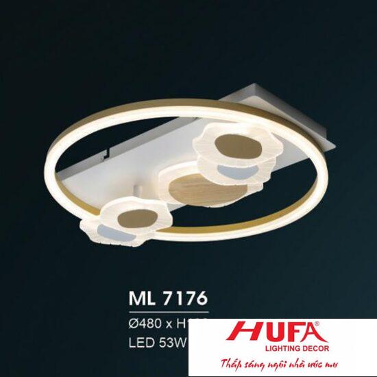 Đèn mâm led trang trí Hufa Ø480*H100 - LED 53W, ánh sáng 3 chế độ