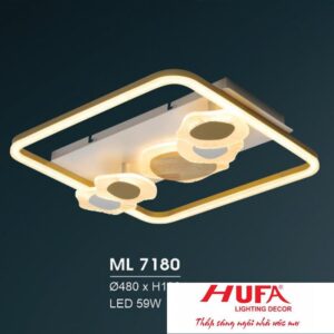 Đèn mâm led trang trí Hufa Ø480*H100 - LED 59W, ánh sáng 3 chế độ