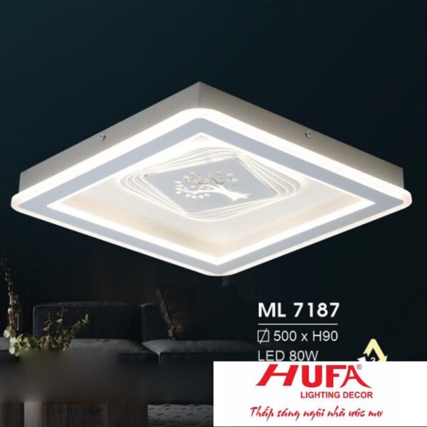 Đèn mâm led trang trí Hufa Ø500*H90 - LED 80W, ánh sáng 3 chế độ