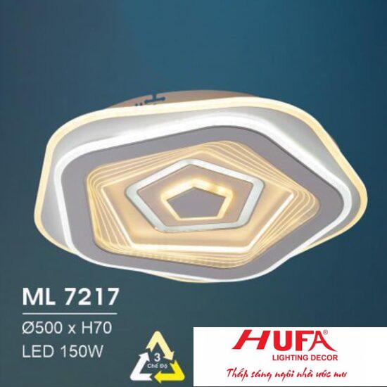 Đèn mâm led trang trí Hufa Ø500*H70 - LED 150W, ánh sáng 3 chế độ