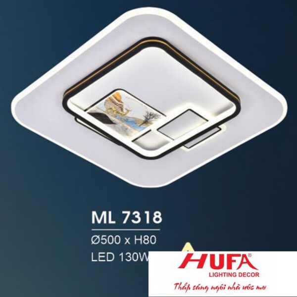 Đèn mâm led trang trí Hufa Ø480*H80 - LED 130W, ánh sáng 3 chế độ