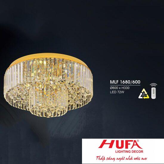 Đèn mâm pha lê Hufa Ø600*H330 - LED 72W, ánh sáng 3 chế độ