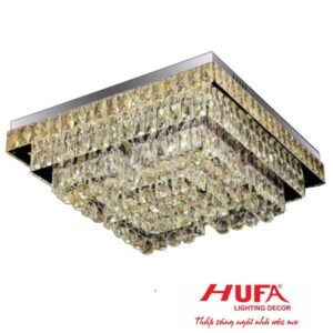 Đèn Mâm Vuông Pha Lê Ø700*700*H230, LED - Pha lê loại 1