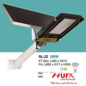 Đèn đường Hufa L495*H215-200W, Pin: L600 x W17 x H350