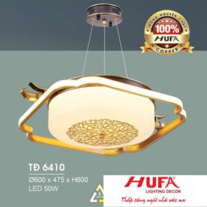 Đèn treo đồng Ø600*475*H600 - LED 50W, ánh sáng 3 chế độ