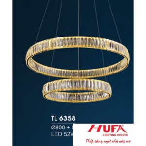 Đèn treo led trang trí Ø800 +500*H1000 - LED 52W, ánh sáng 3 chế độ