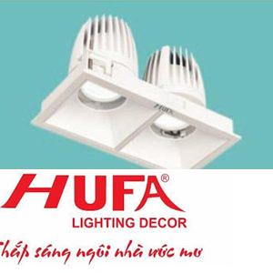 Đèn âm trần chiếu điểm vuông Ø85 x 170 x H95, khoét lỗ: Ø75 x 150 - 12W x 2 vỏ trắng