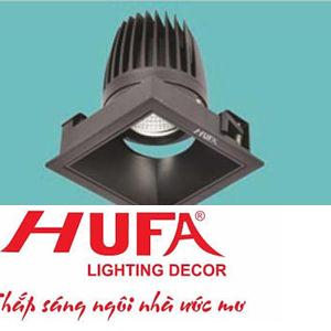 Đèn âm trần chiếu điểm vuông Ø85 x H95, khoét lỗ: Ø75 x 75 - 12W vỏ đen