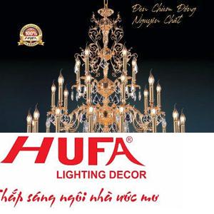 Đèn chùm đồng Hufa Ø1280*H4500+450, E14*31, Pha lê K9 - Khoen Đồng