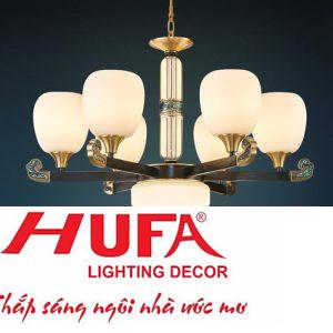 Đèn chùm đồng Hufa Ø720*H450+450, E27*6 + LED 12W - 4000K