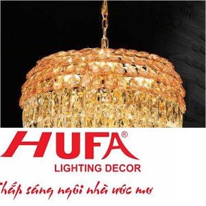 Đèn chùm pha lê Ø500*H400+300, E14*6 LED, 120 Hạt Dẹp, 154 Hạt tròn