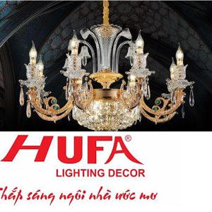 Đèn Chùm Nến Ø800*H600+400, E14*8+4