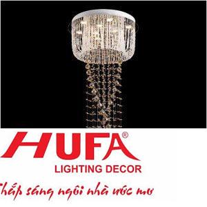 Đèn treo trần pha lê Ø600*H1500, LED 45W, ánh sáng vàng, 57 hạt pha lê