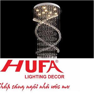 Đèn treo trần pha lê Ø600*H1600, LED 45W, ánh sáng vàng, 74 H.Pha Lê, 94 Th.Thủy Tinh