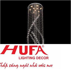 Đèn treo trần pha lê Ø600*H2500, LED 45W, ánh sáng vàng, 87 hạt pha lê