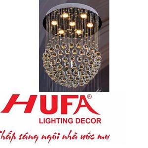 Đèn thả pha lê Ø500*H900 LED 35W, 114 hạt, ánh sáng vàng