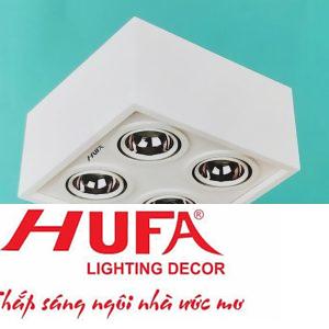 Đèn downlight ốp nổi led COB Ø200*H100-10W*4, vỏ màu trắng