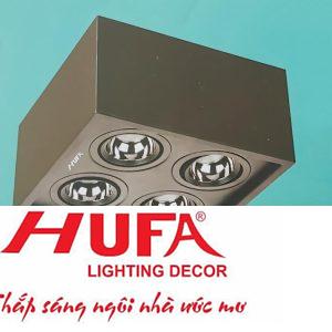 Đèn downlight ốp nổi led COB Ø200*H100-10W*4, vỏ màu đen