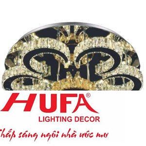 Đèn Mâm Led 80W-Ø600*H250, 3 chế độ ánh sáng, Pha lê K9